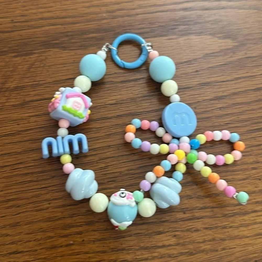 Beaded charm keychain